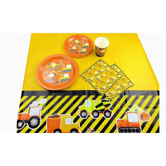 Construction Party Pack 50 Piece Set By Tiny Mills Construction Zone Theme - Picture 1 of 8